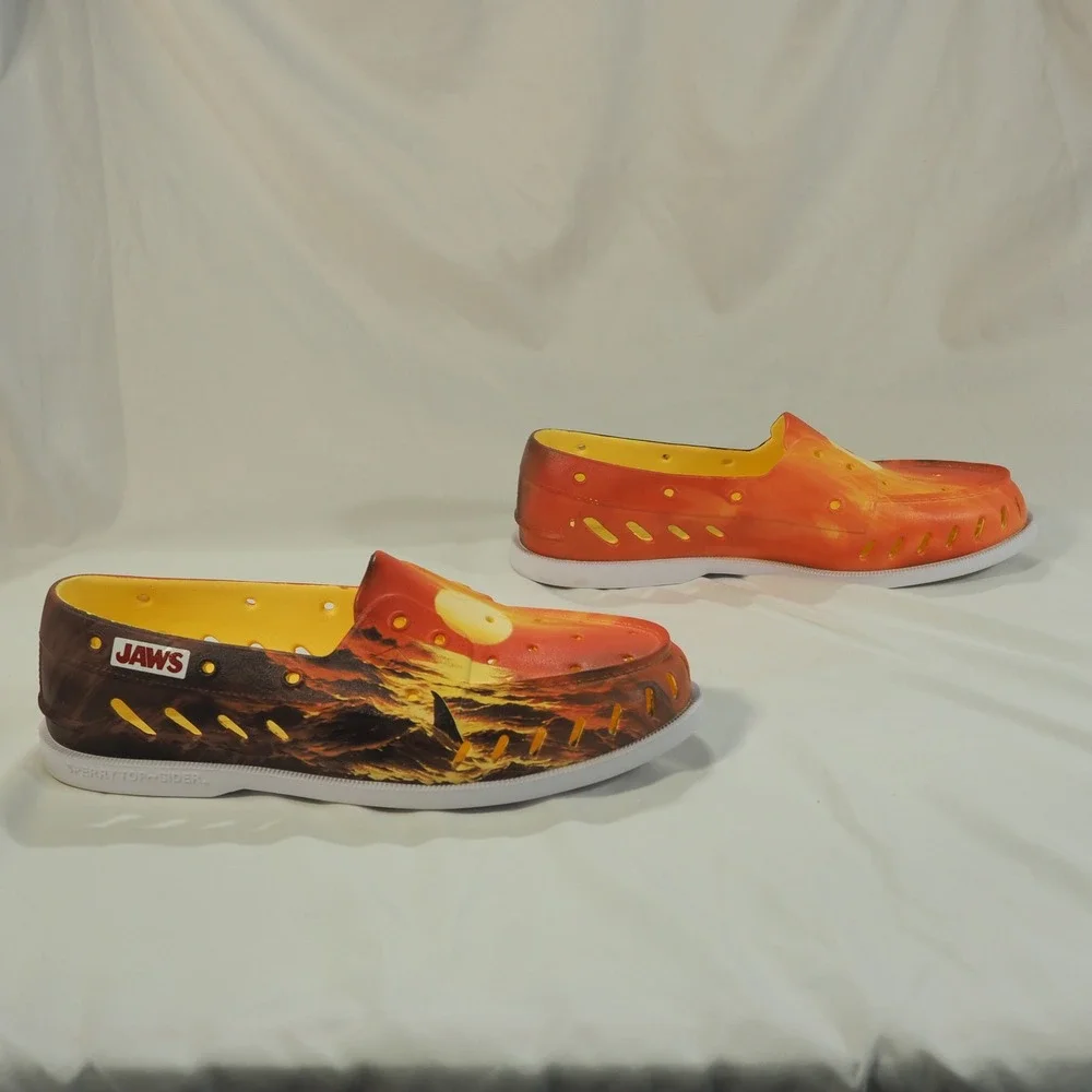 Sperry Jaws Authentic Original Float Boat Shoe Mens 11 Orange Sunset Shark Foam